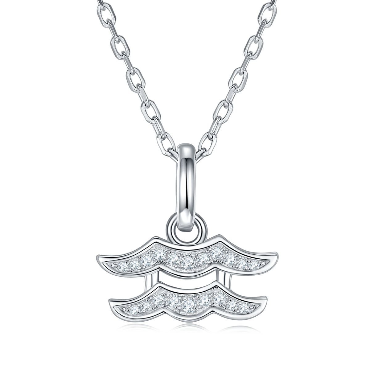 Aquarius Zodiac Moissanite Necklace | S925 With 18K White Gold Plating, Customize