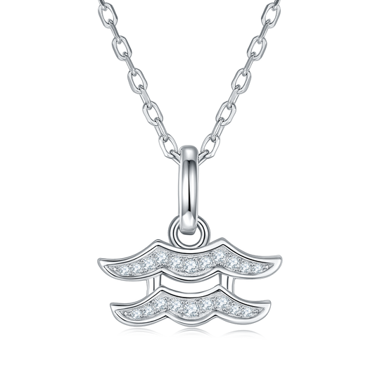 Aquarius Zodiac Moissanite Necklace | S925 With 18K White Gold Plating, Customize