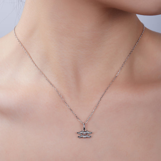 Aquarius Zodiac Moissanite Necklace | S925 With 18K White Gold Plating, Customize