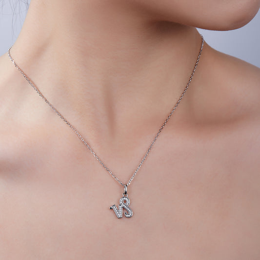 Capricorn Zodiac Moissanite Necklace | S925 With 18K White Gold Plating, Customize