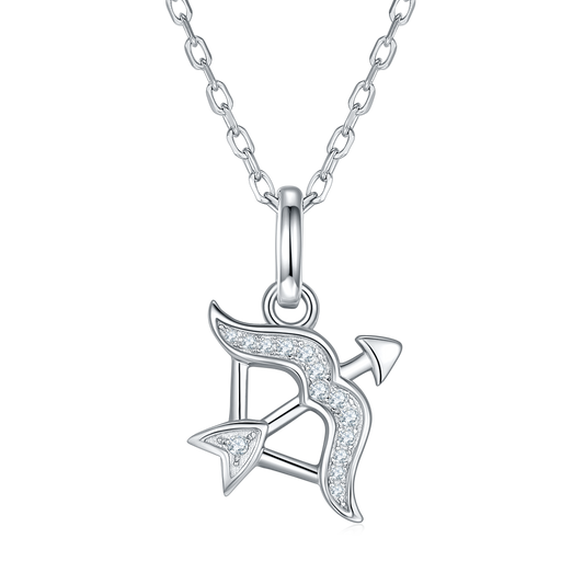 Sagittarius Zodiac Moissanite Necklace | S925 With 18K White Gold Plating, Customize