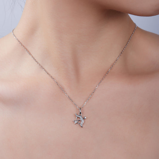 Sagittarius Zodiac Moissanite Necklace | S925 With 18K White Gold Plating, Customize
