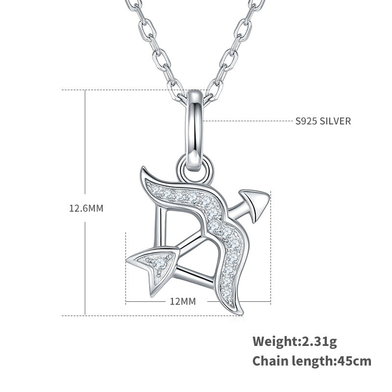Sagittarius Zodiac Moissanite Necklace | S925 With 18K White Gold Plating, Customize