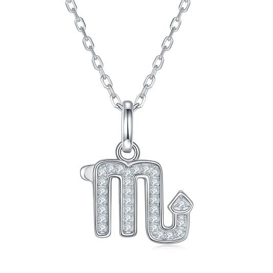 Scorpio Zodiac Moissanite Necklace | S925 With 18K White Gold Plating, Customize