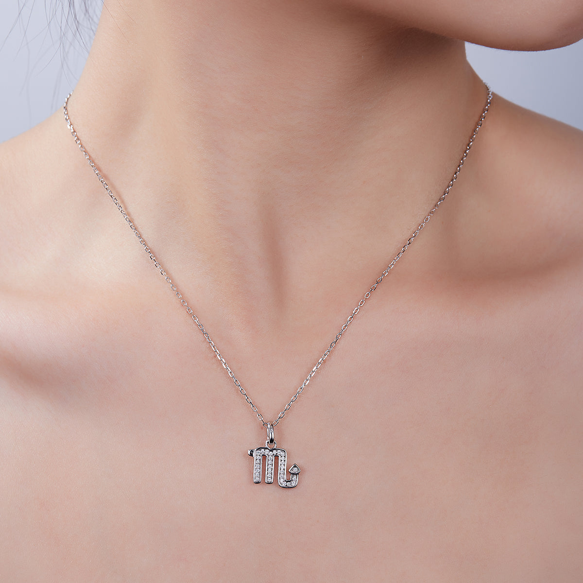 Scorpio Zodiac Moissanite Necklace | S925 With 18K White Gold Plating, Customize