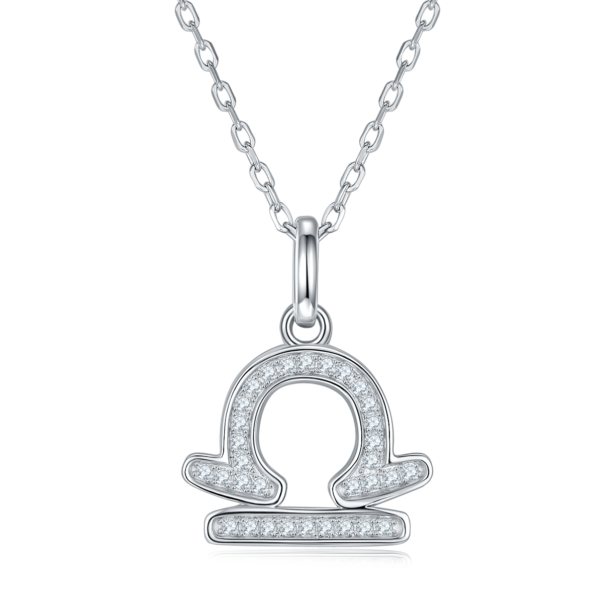 Libra Zodiac Moissanite Necklace | S925 With 18K White Gold Plating, Customize