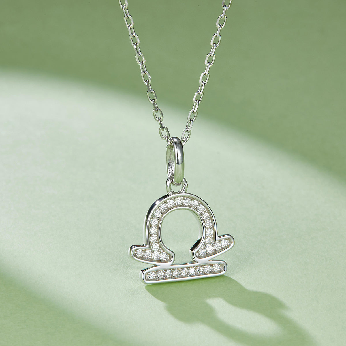 Libra Zodiac Moissanite Necklace | S925 With 18K White Gold Plating, Customize