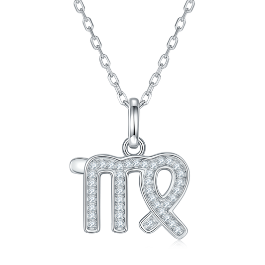 Virgo Zodiac Moissanite Necklace | S925 With 18K White Gold Plating, Customize