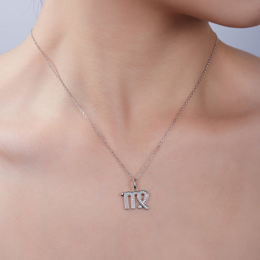 Virgo Zodiac Moissanite Necklace | S925 With 18K White Gold Plating, Customize