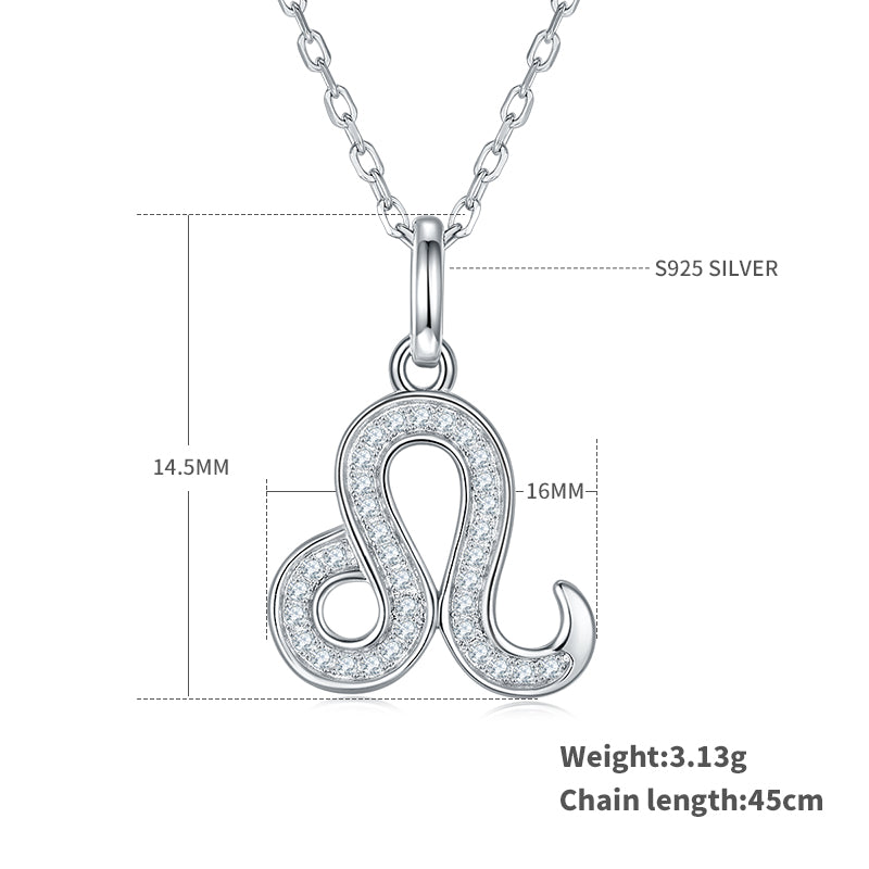 Leo Zodiac Moissanite Necklace | S925 With 18K White Gold Plating, Customize