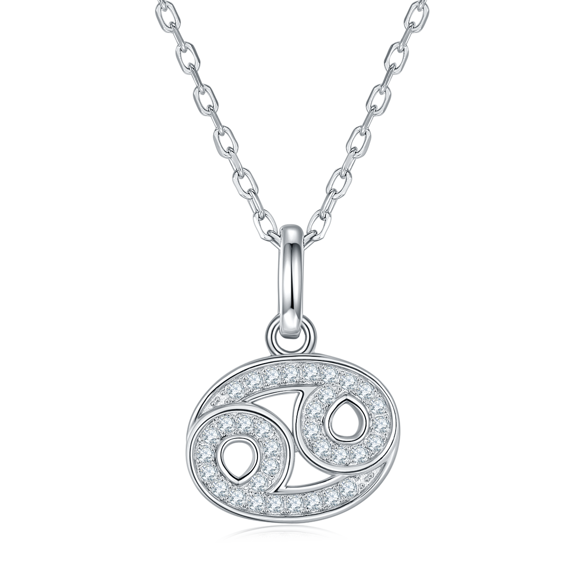 Cancer Zodiac Moissanite Necklace | S925 With 18K White Gold Plating, Customize