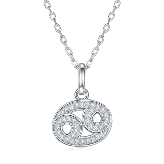 Cancer Zodiac Moissanite Necklace | S925 With 18K White Gold Plating, Customize