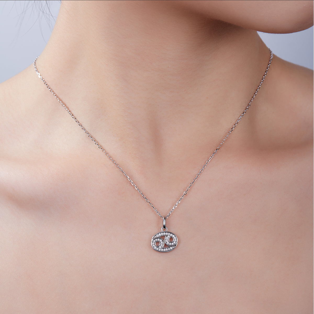 Cancer Zodiac Moissanite Necklace | S925 With 18K White Gold Plating, Customize