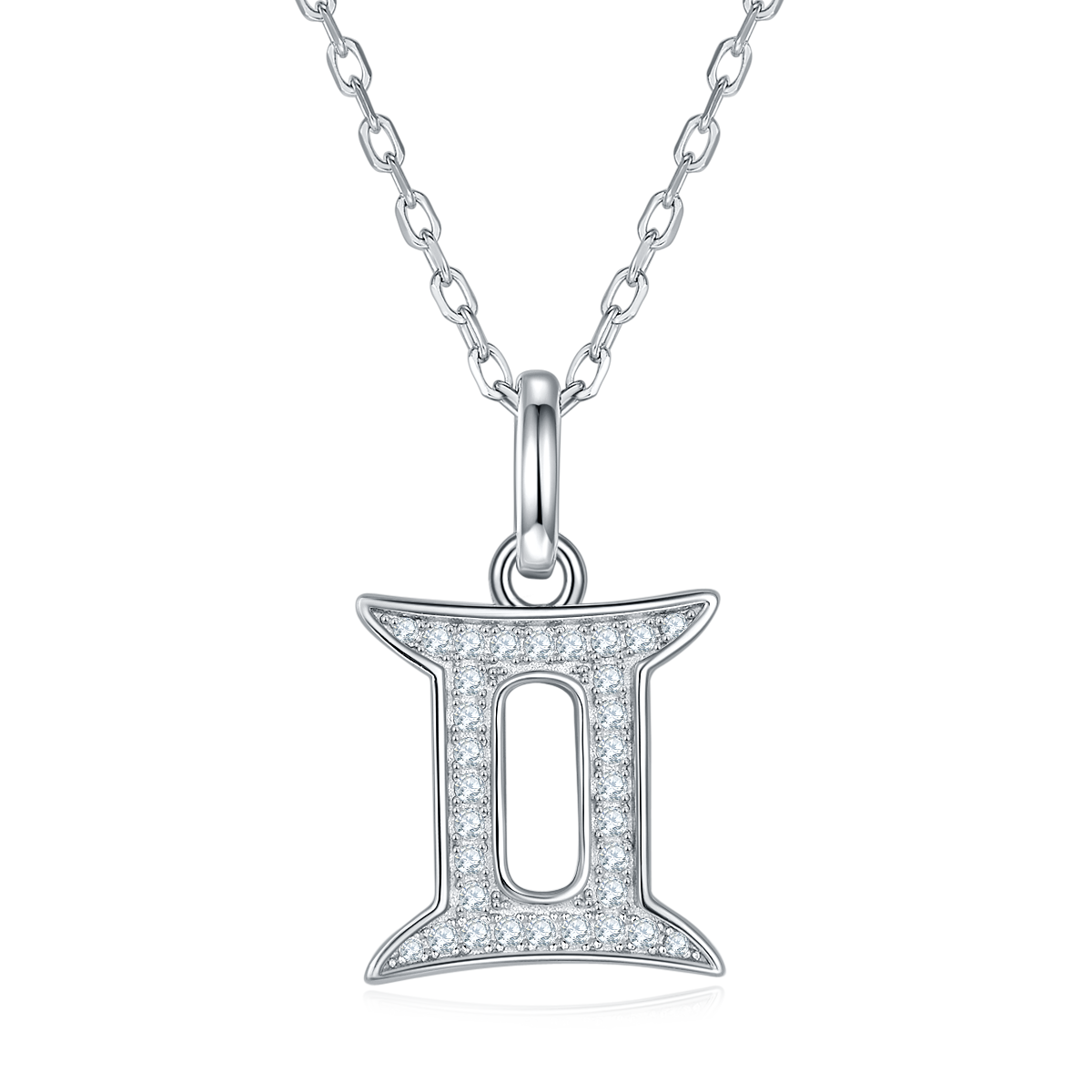 Gemini  Zodiac Moissanite Necklace | S925 With 18K White Gold Plating, Customize
