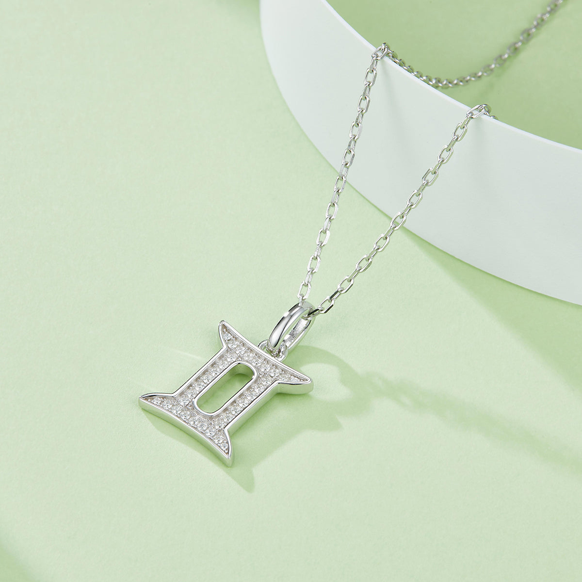 Gemini  Zodiac Moissanite Necklace | S925 With 18K White Gold Plating, Customize
