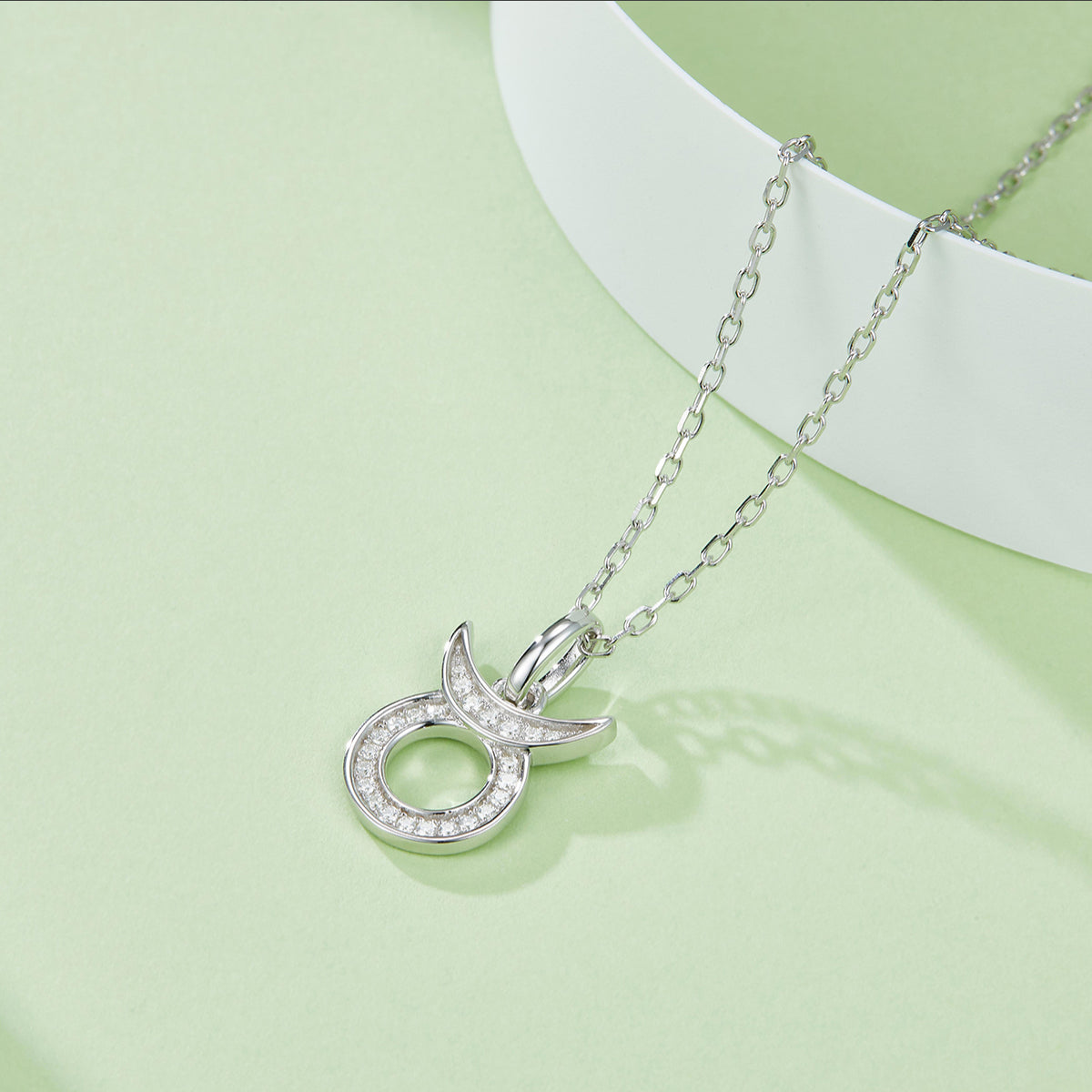 Taurus  Zodiac Moissanite Necklace | S925 With 18K White Gold Plating, Customize