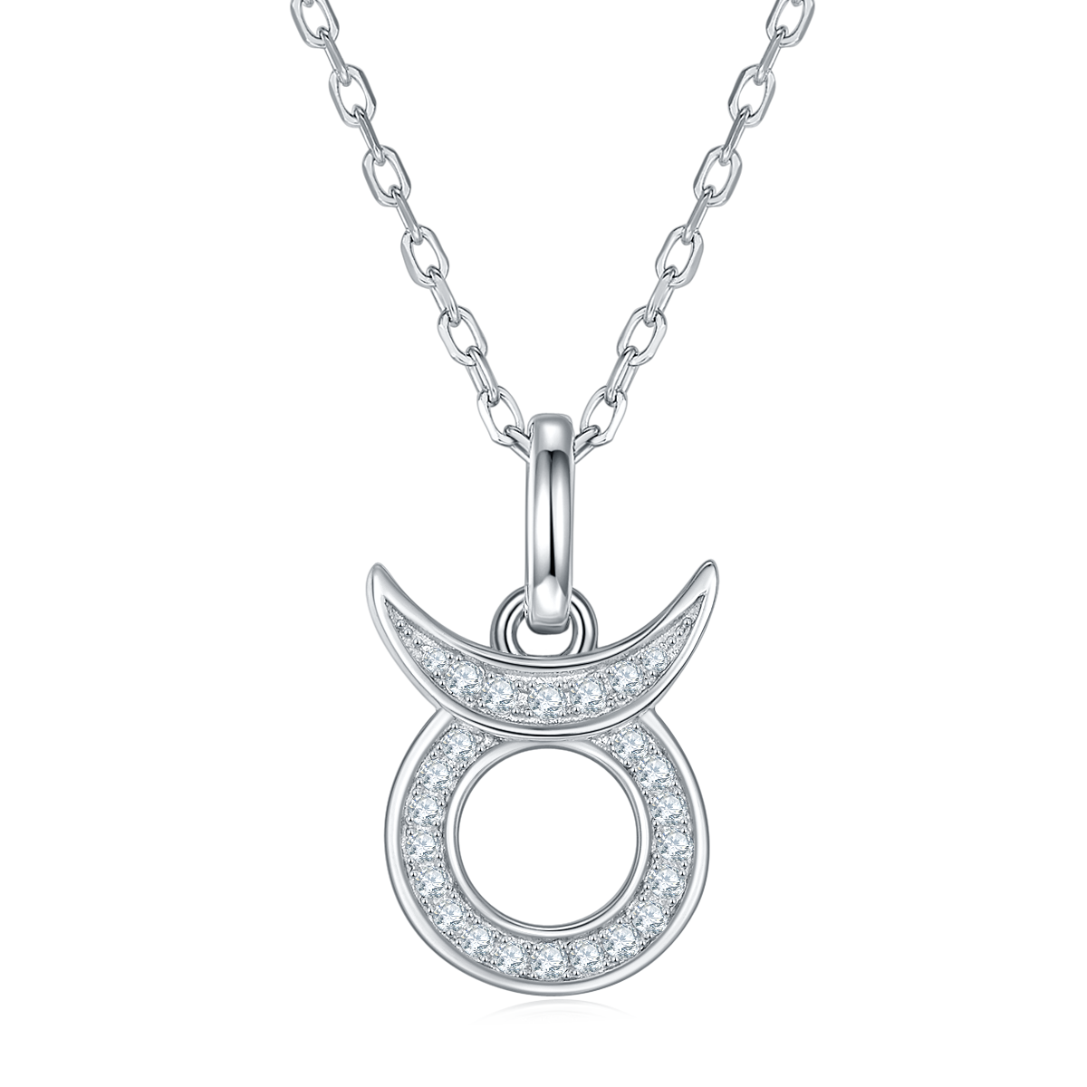 Taurus  Zodiac Moissanite Necklace | S925 With 18K White Gold Plating, Customize