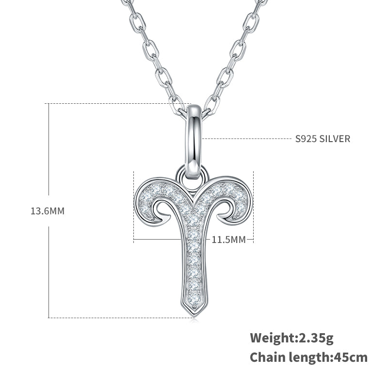 Aries Zodiac Moissanite Necklace | S925 With 18K White Gold Plating, Customize