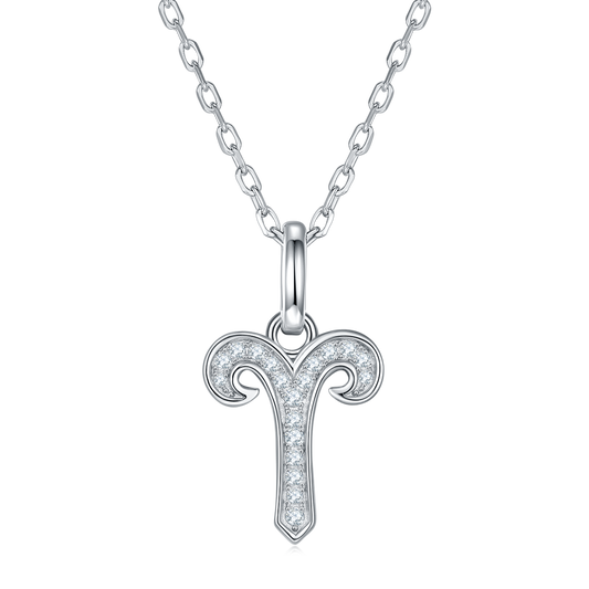 Aries Zodiac Moissanite Necklace | S925 With 18K White Gold Plating, Customize