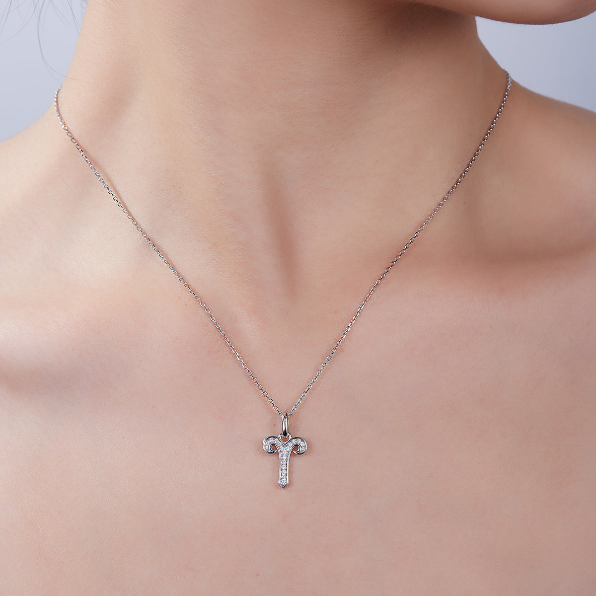 Aries Zodiac Moissanite Necklace | S925 With 18K White Gold Plating, Customize