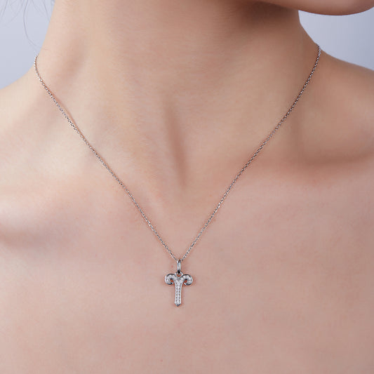 Aries Zodiac Moissanite Necklace | S925 With 18K White Gold Plating, Customize