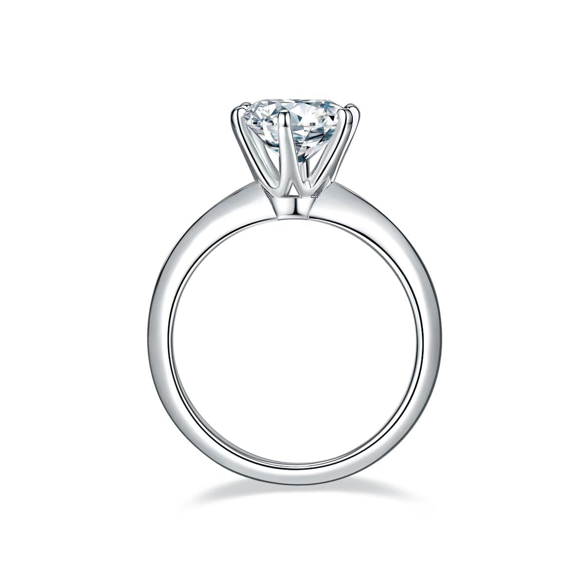 2Ct 8mm Round Mossanite Women Ring |18K White Gold-Plated S925 Silver, Custom Available