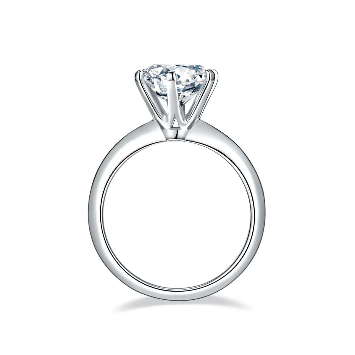 3Ct 9mm Round Mossanite Women Ring |18K White Gold-Plated S925 Silver, Custom Available