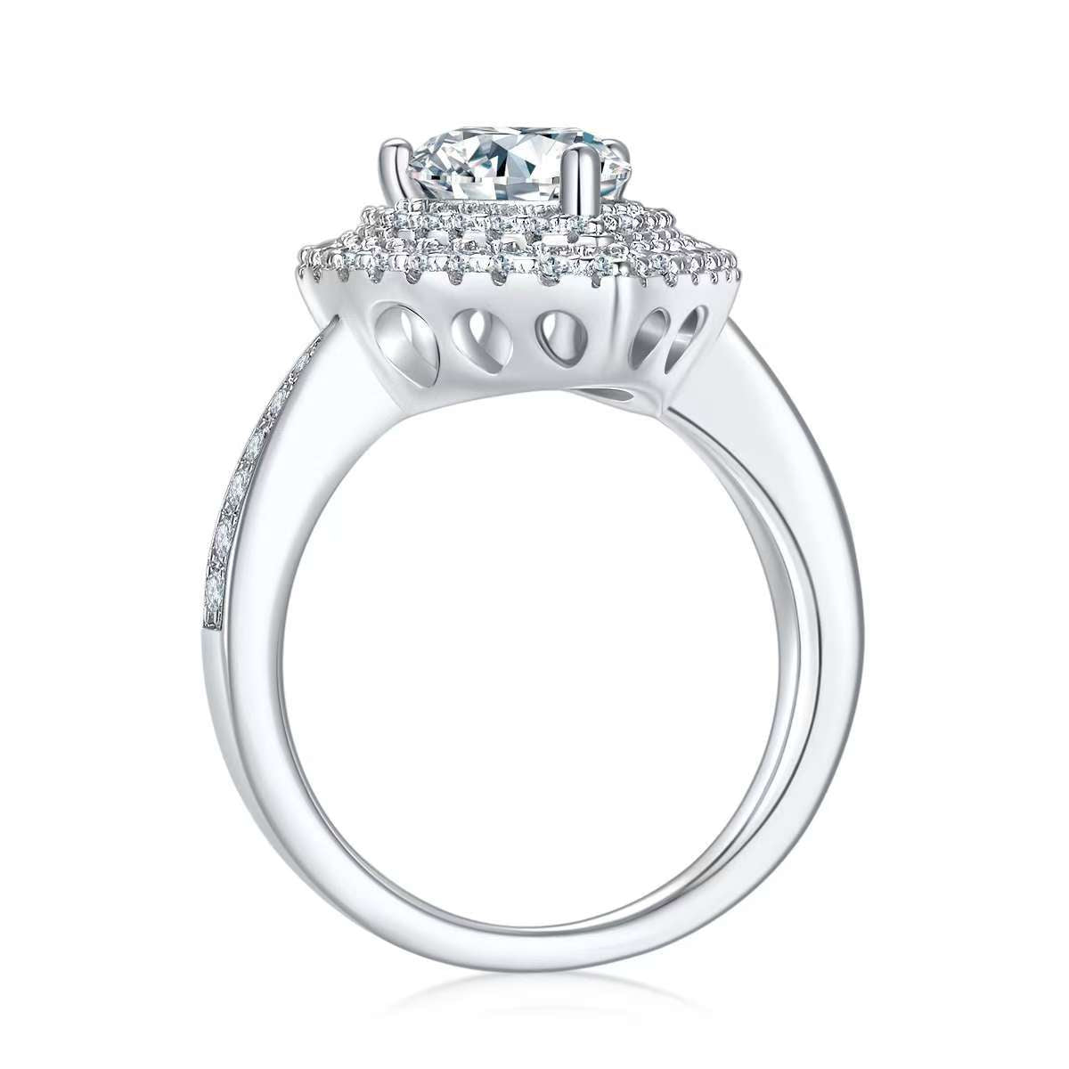 2Ct Pear Mossanite Women Ring | White Gold-Plated S925 Silver, Custom Available