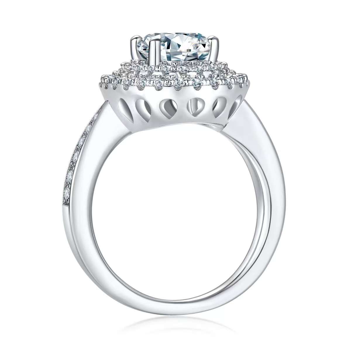 2Ct Oval Mossanite Women Ring | White Gold-Plated S925 Silver, Custom Available