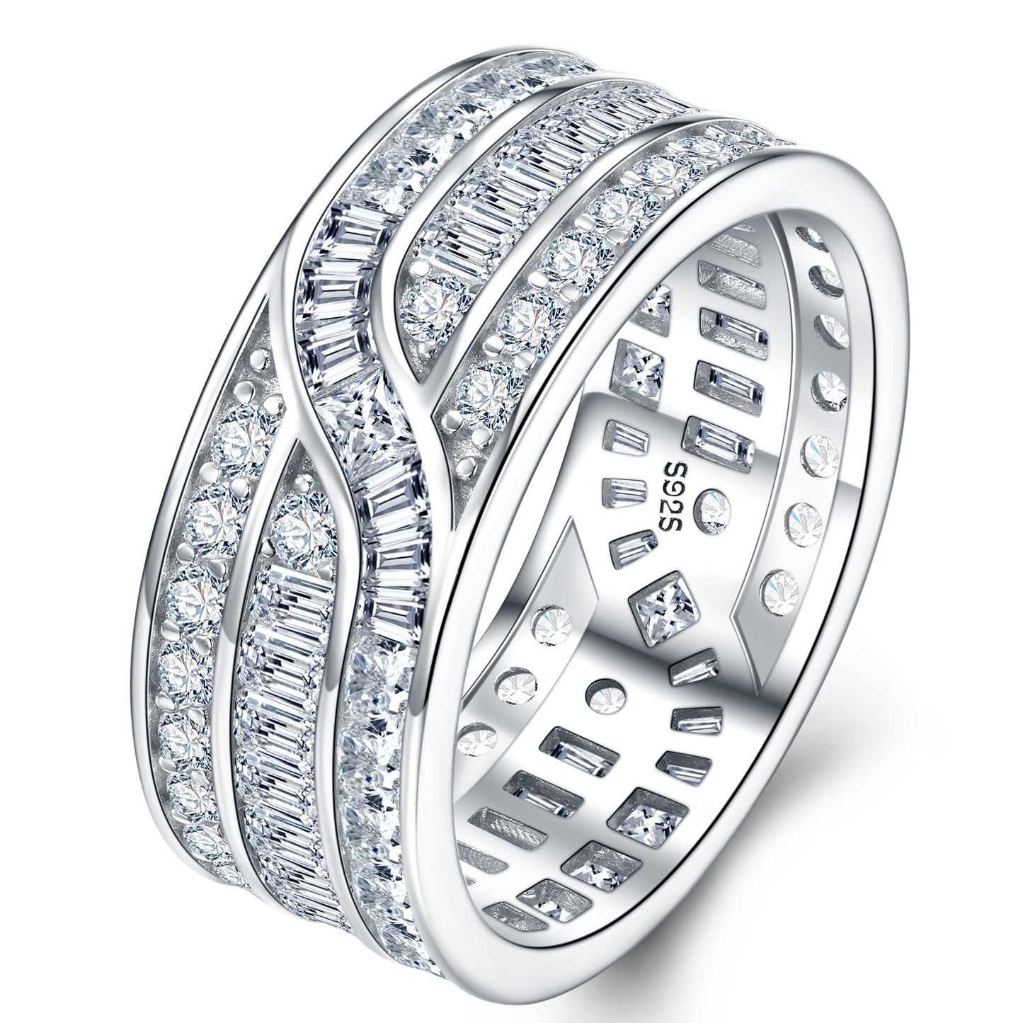 4.6ct Round Mossanite Women Ring | White Gold-Plated S925 Silver, Custom Available