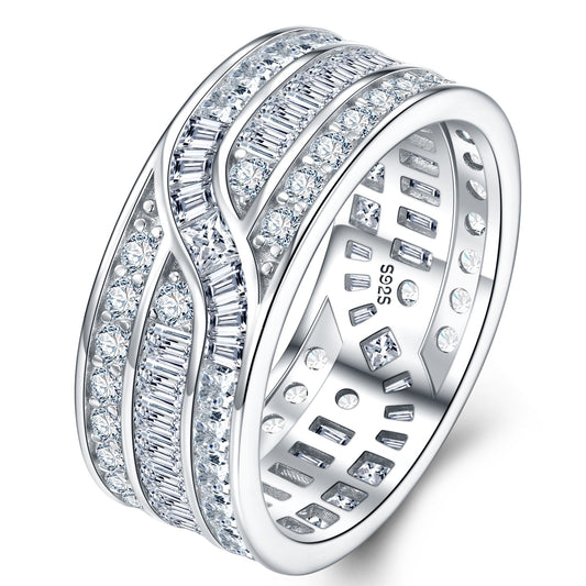 4.6ct Round Mossanite Women Ring | White Gold-Plated S925 Silver, Custom Available