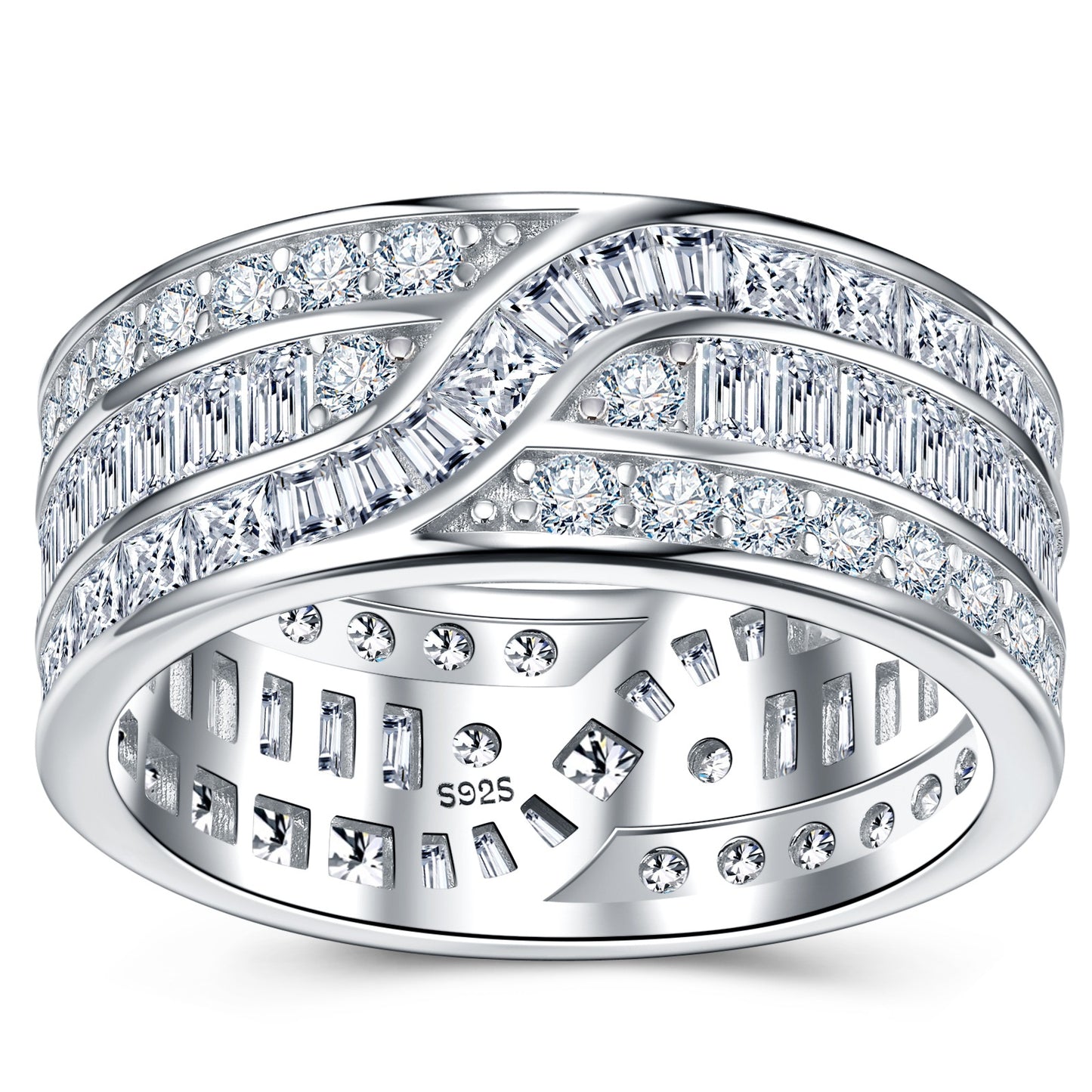 4.6ct Round Mossanite Women Ring | White Gold-Plated S925 Silver, Custom Available