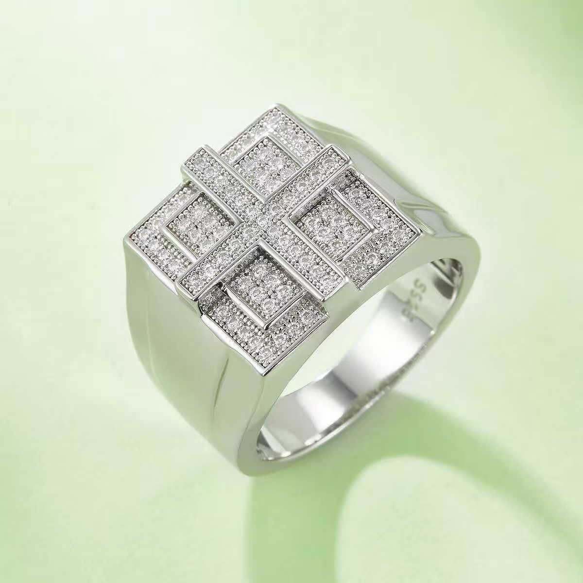 0.53Ct Round Mossanite Men Ring |18K White Gold-Plated S925 Silver, Custom Available