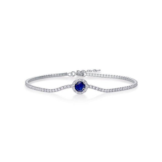 5.0 Round Lab Ruby Bracelet | White Gold-Plated S925 Silver, Custom Available
