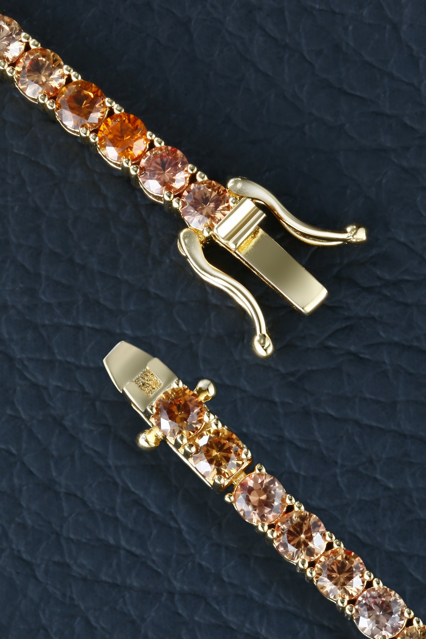 3mm Rainbow Corundum Tennis Bracelet | 18K Gold-Plated S925 Silver, Custom Available