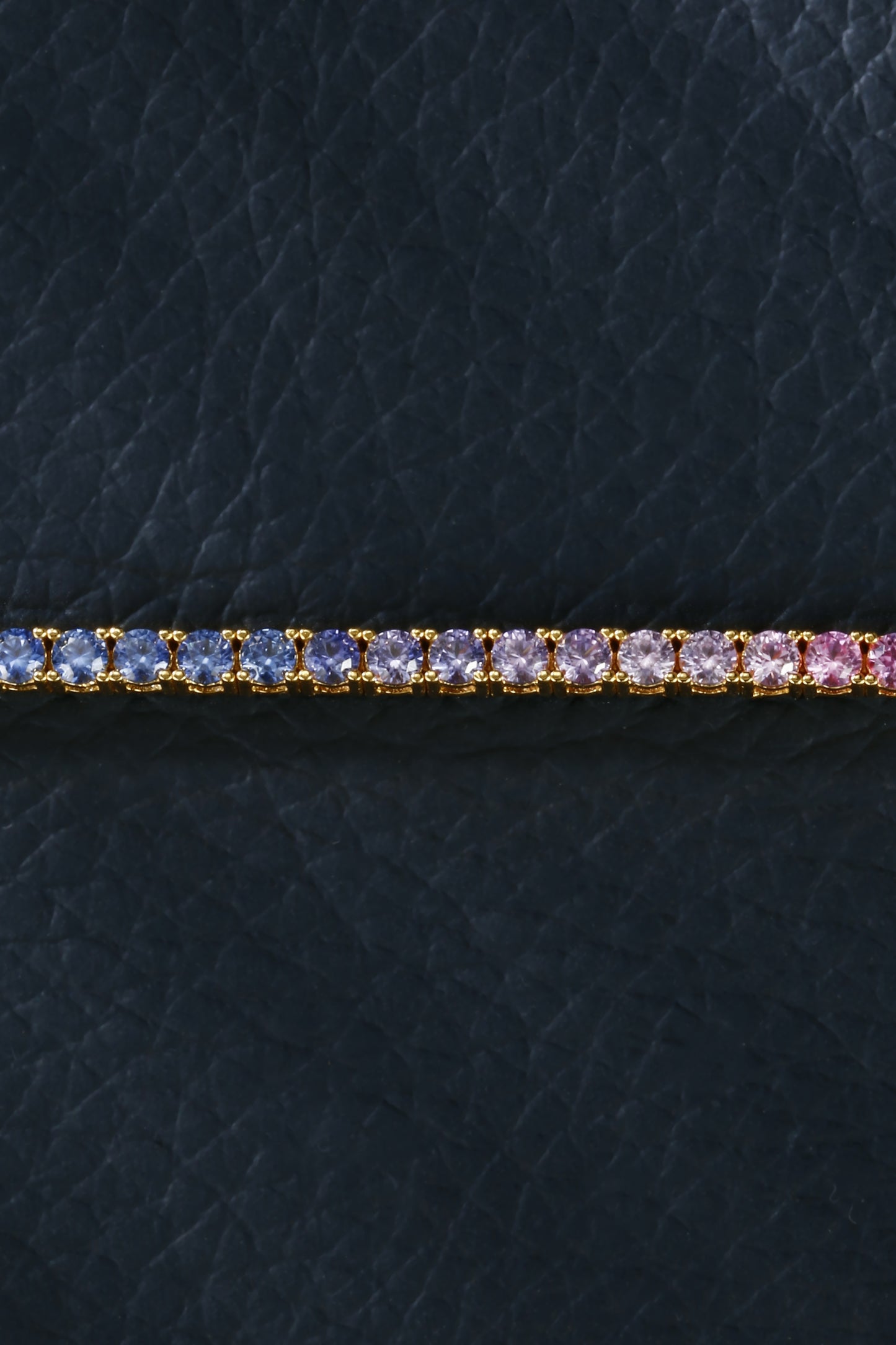3.5mm Rainbow Corundum Tennis Bracelet | 18K Gold-Plated S925 Silver, Custom Available
