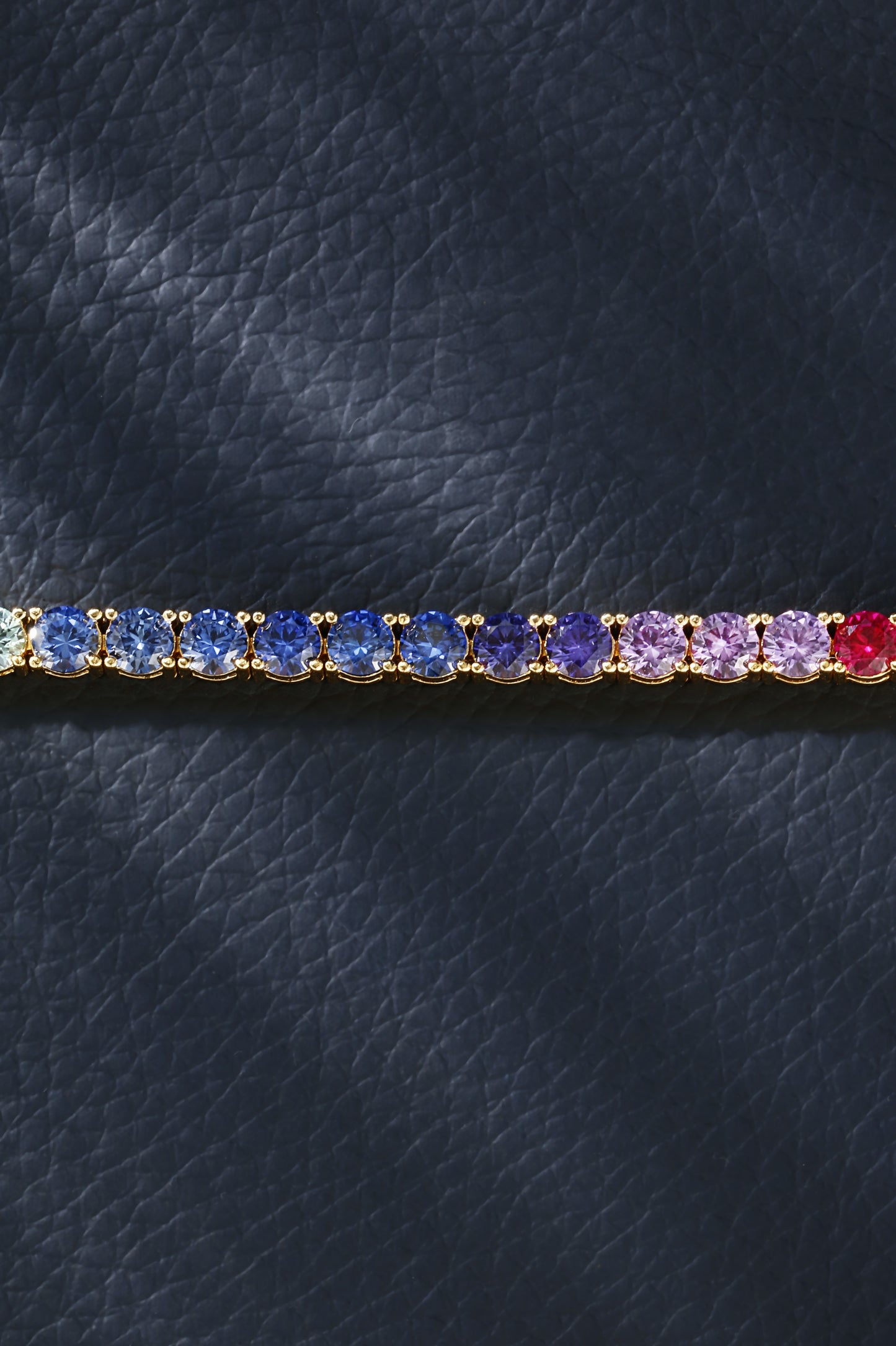 4MM Rainbow Corundum Tennis Bracelet | 18K Gold-Plated S925 Silver, Custom Available