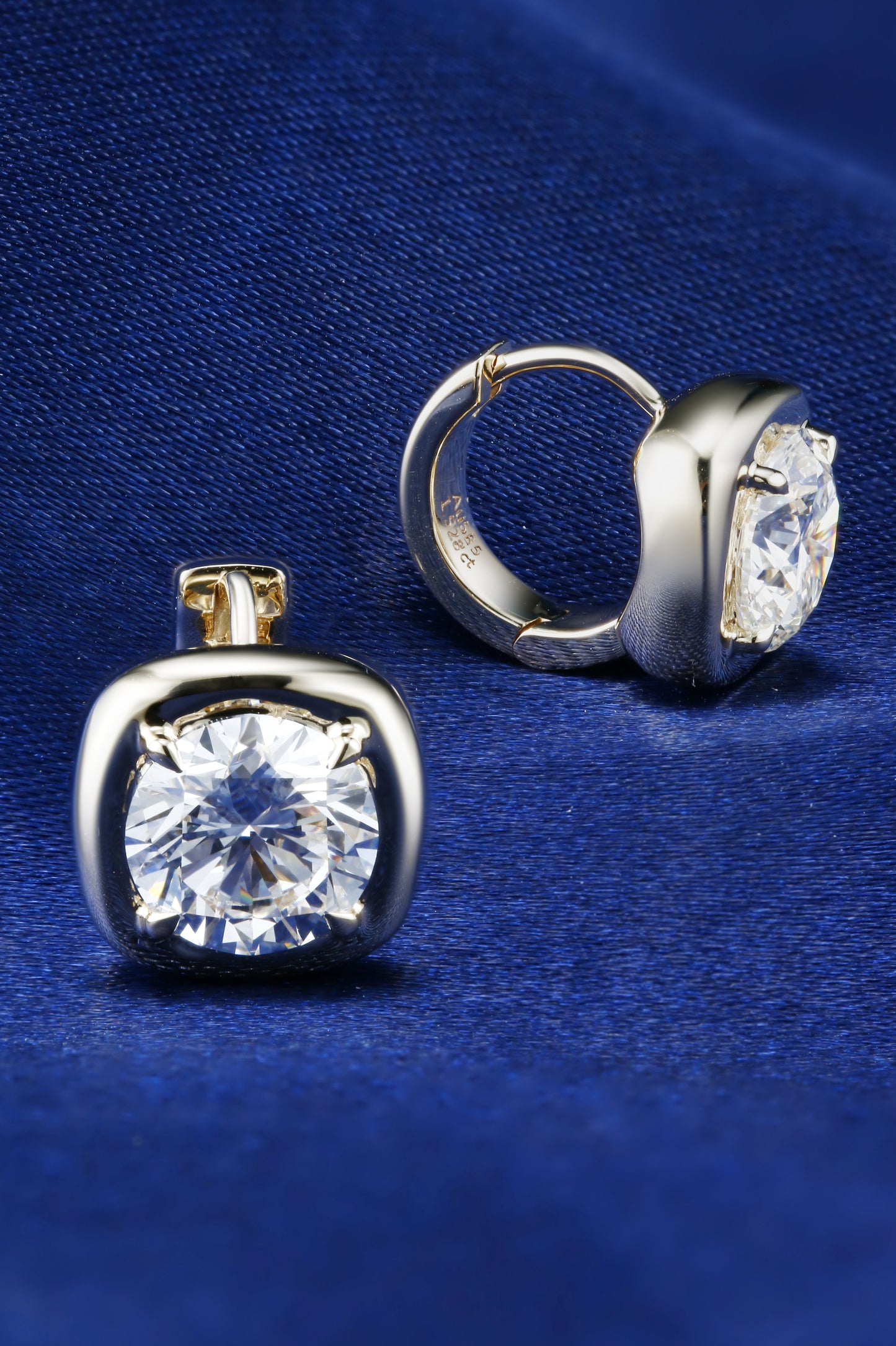 3ct Round Lab Diamond Earring| 14K Gold Earring, Custom Accept