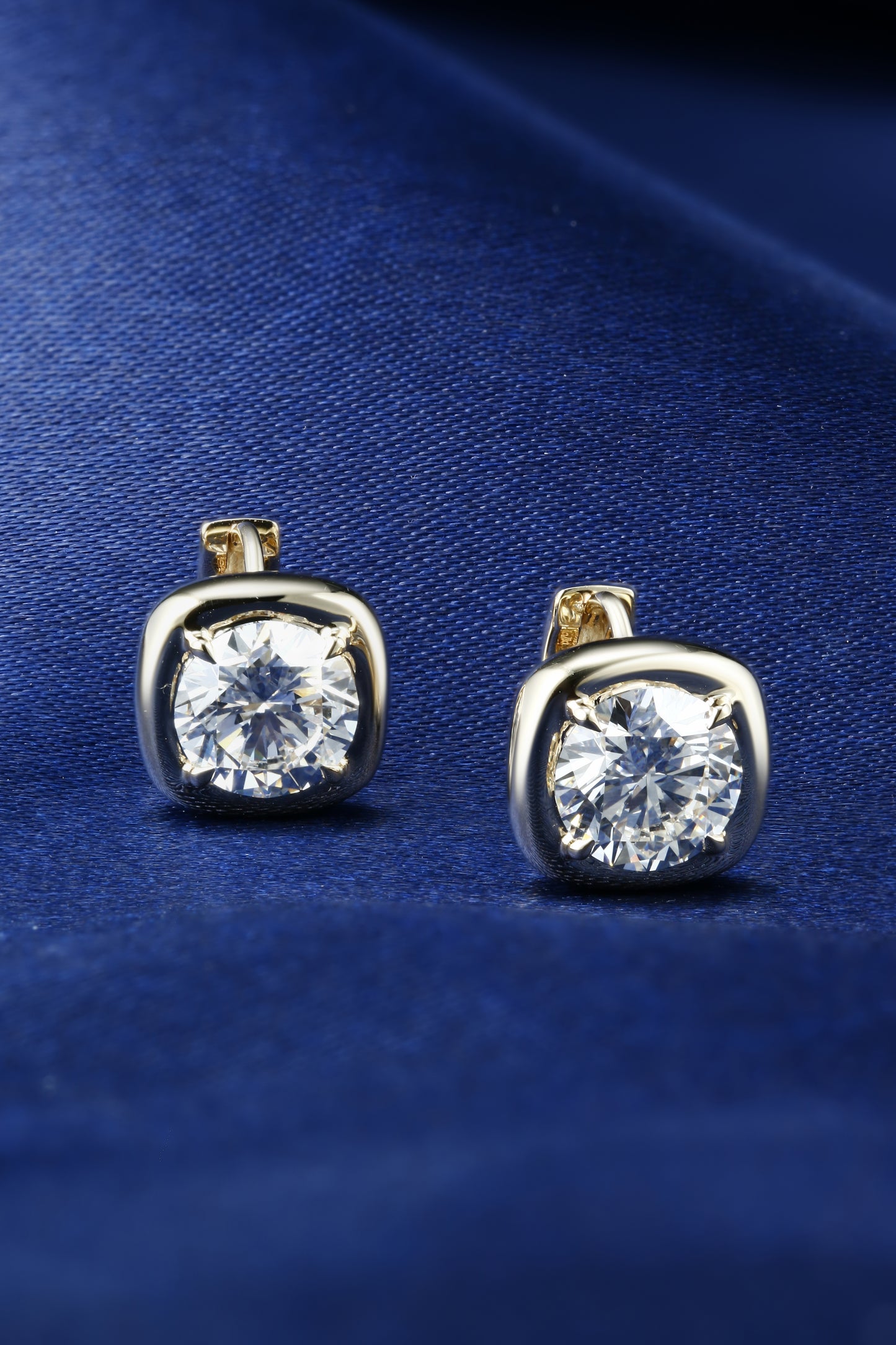 3ct Round Lab Diamond Earring| 14K Gold Earring, Custom Accept