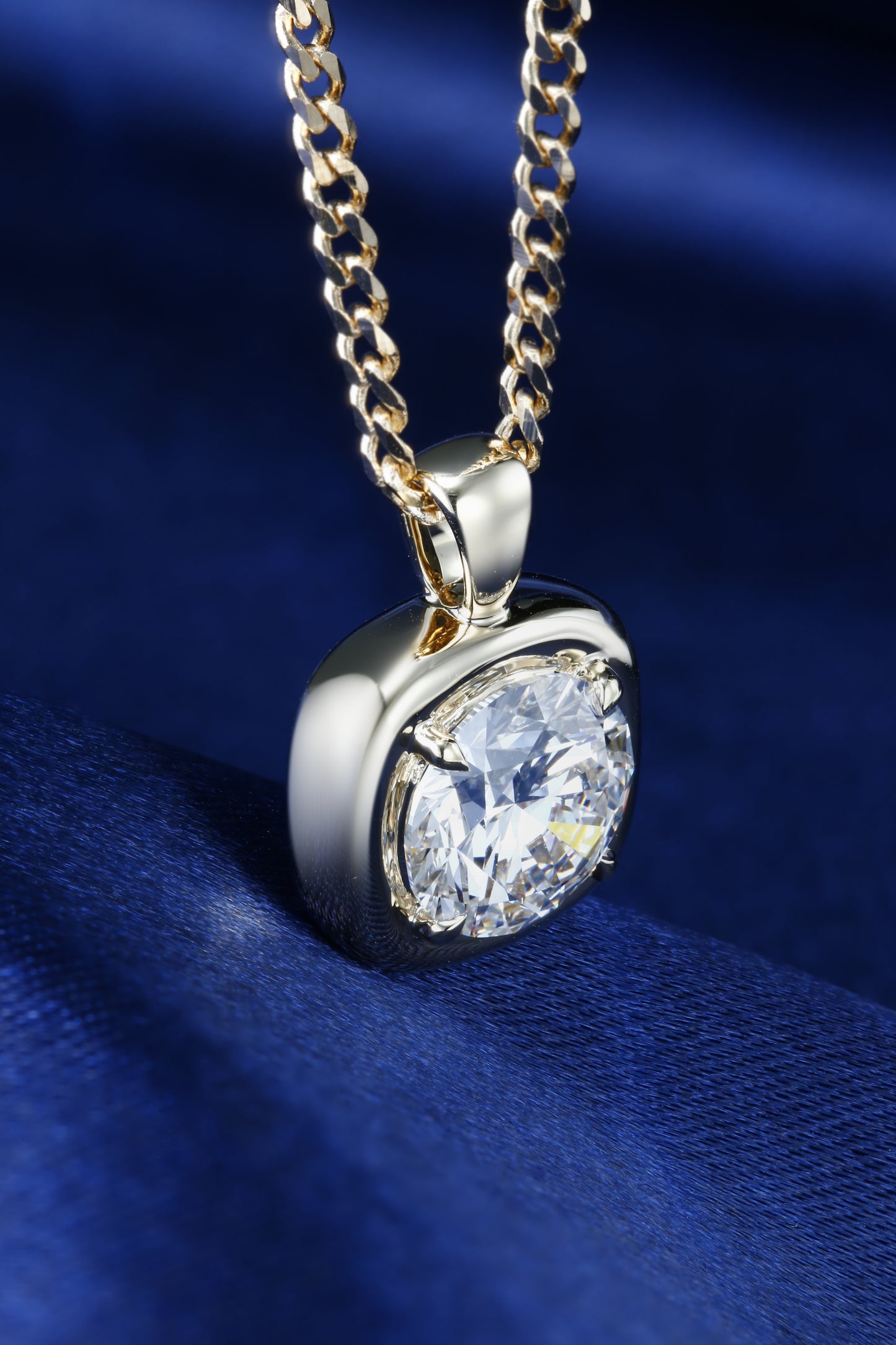 3ct Round Lab Diamond Necklace| 14K Gold Necklace, Custom Accept