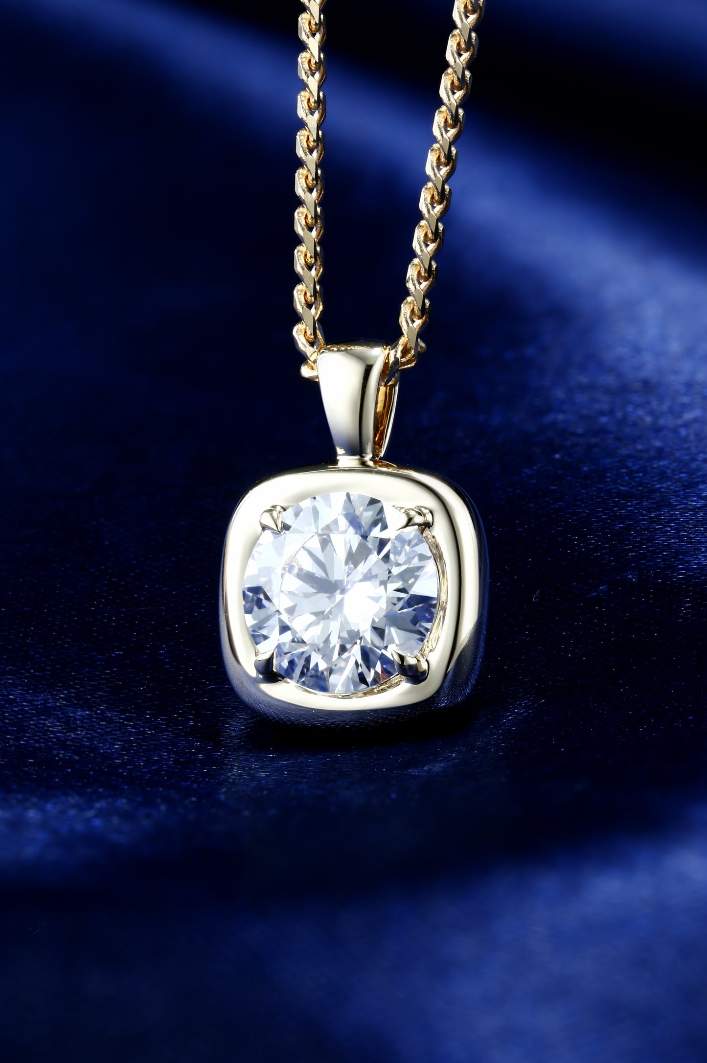 3ct Round Lab Diamond Necklace| 14K Gold Necklace, Custom Accept