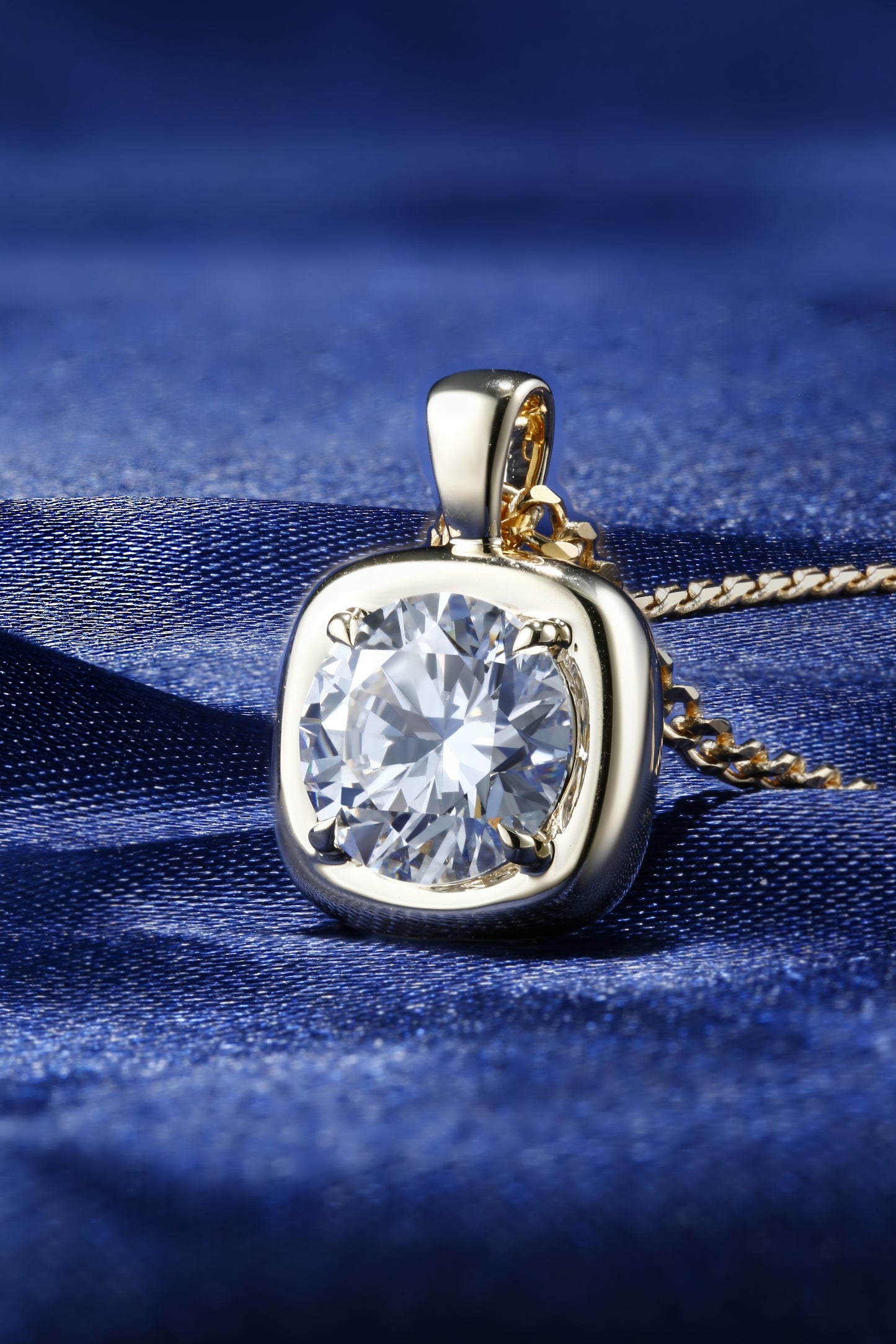 3ct Round Lab Diamond Necklace| 14K Gold Necklace, Custom Accept