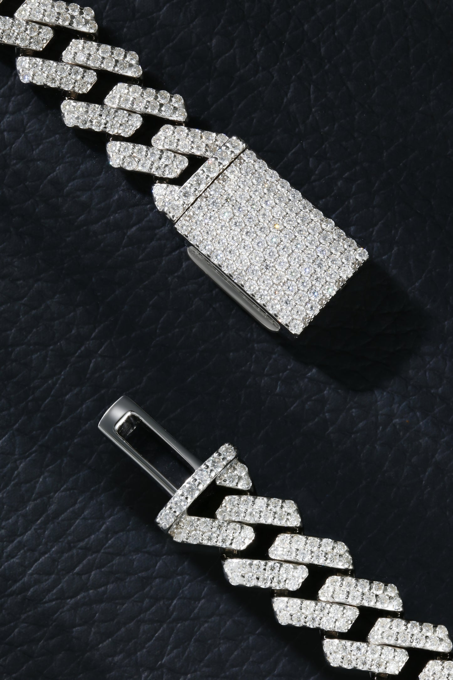 Mossanite Cuban Link Bracelet | 18K White Gold-Plated S925 Silver, Custom Available