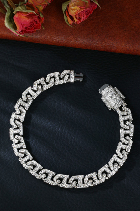 Mossanite Cuban Link Bracelet | 18K Gold-Plated S925 Silver, Custom Available