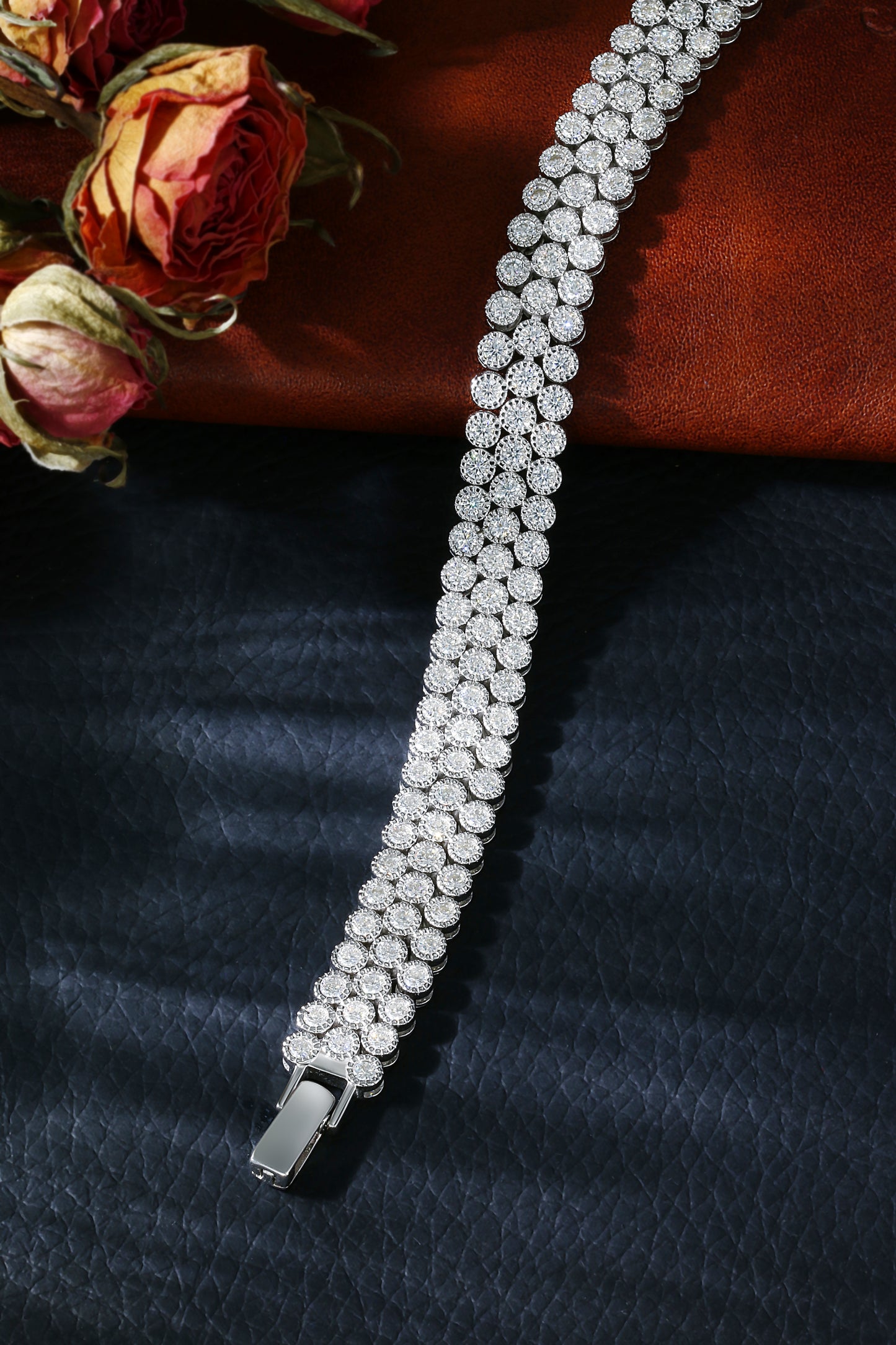 11ct Mossanite Cuban Link Bracelet | 18K White Gold-Plated S925 Silver, Custom Available