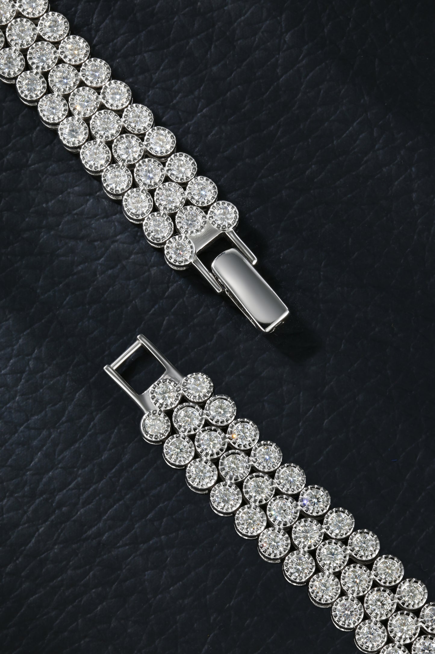 11ct Mossanite Cuban Link Bracelet | 18K White Gold-Plated S925 Silver, Custom Available