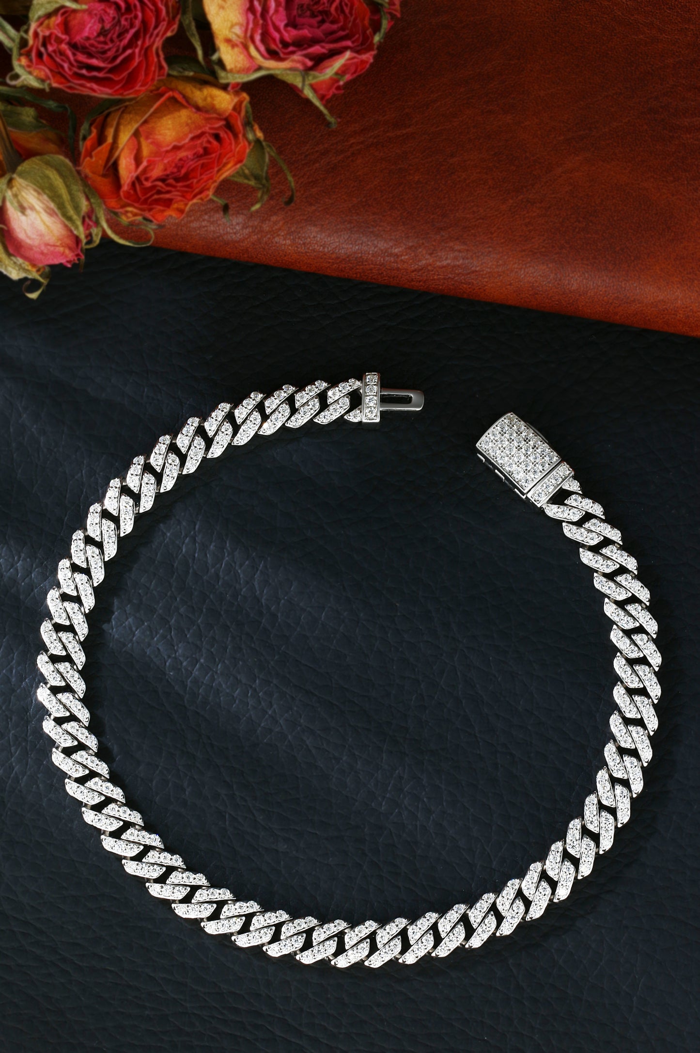 6.05ct Mossanite Cuban Link Bracelet | 18K Gold-Plated S925 Silver, Custom Available
