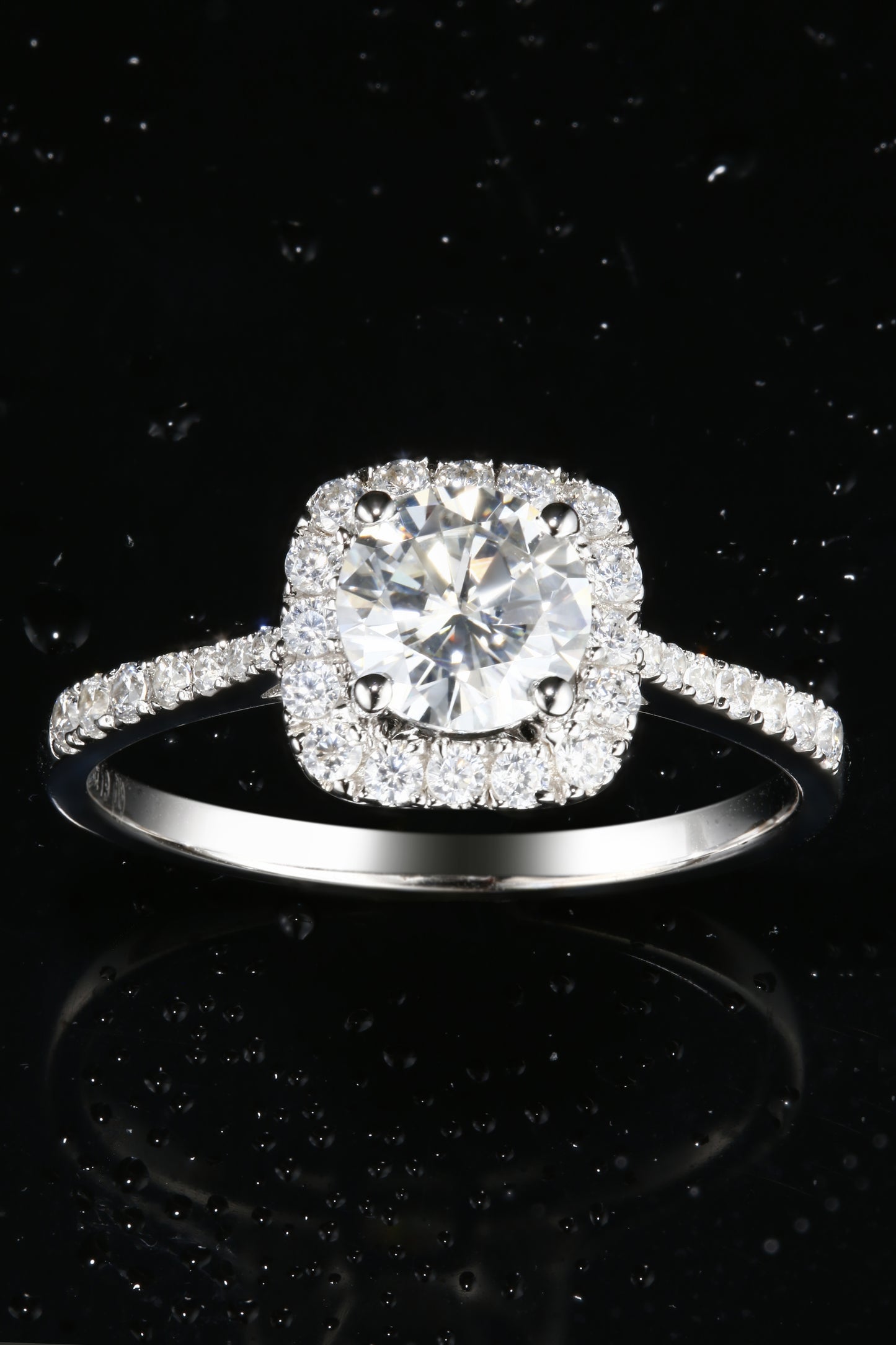 1ct Round Mossanite Women Ring | White Gold-Plated S925 Ring, Custom Available