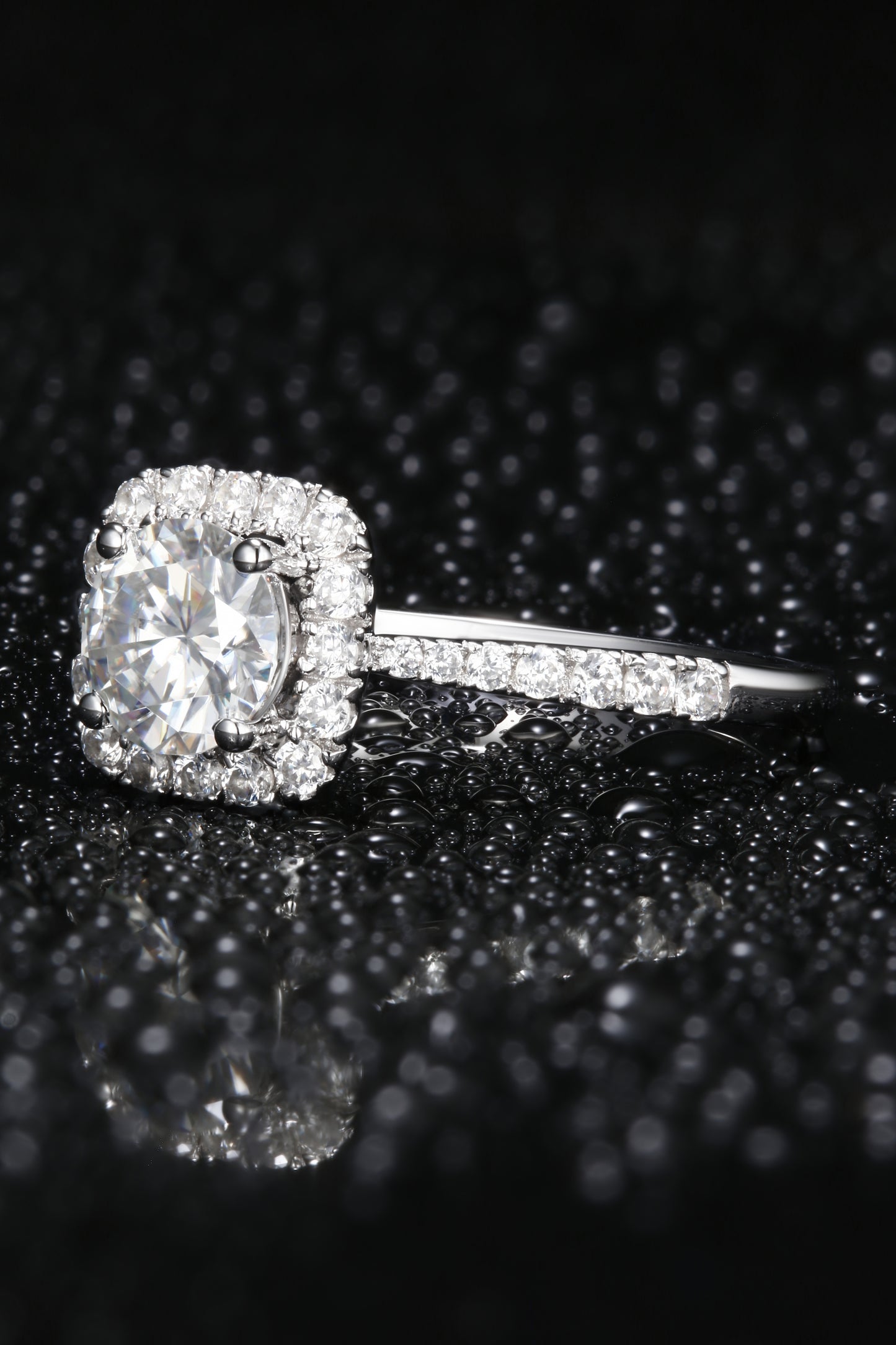 1ct Round Mossanite Women Ring | White Gold-Plated S925 Ring, Custom Available