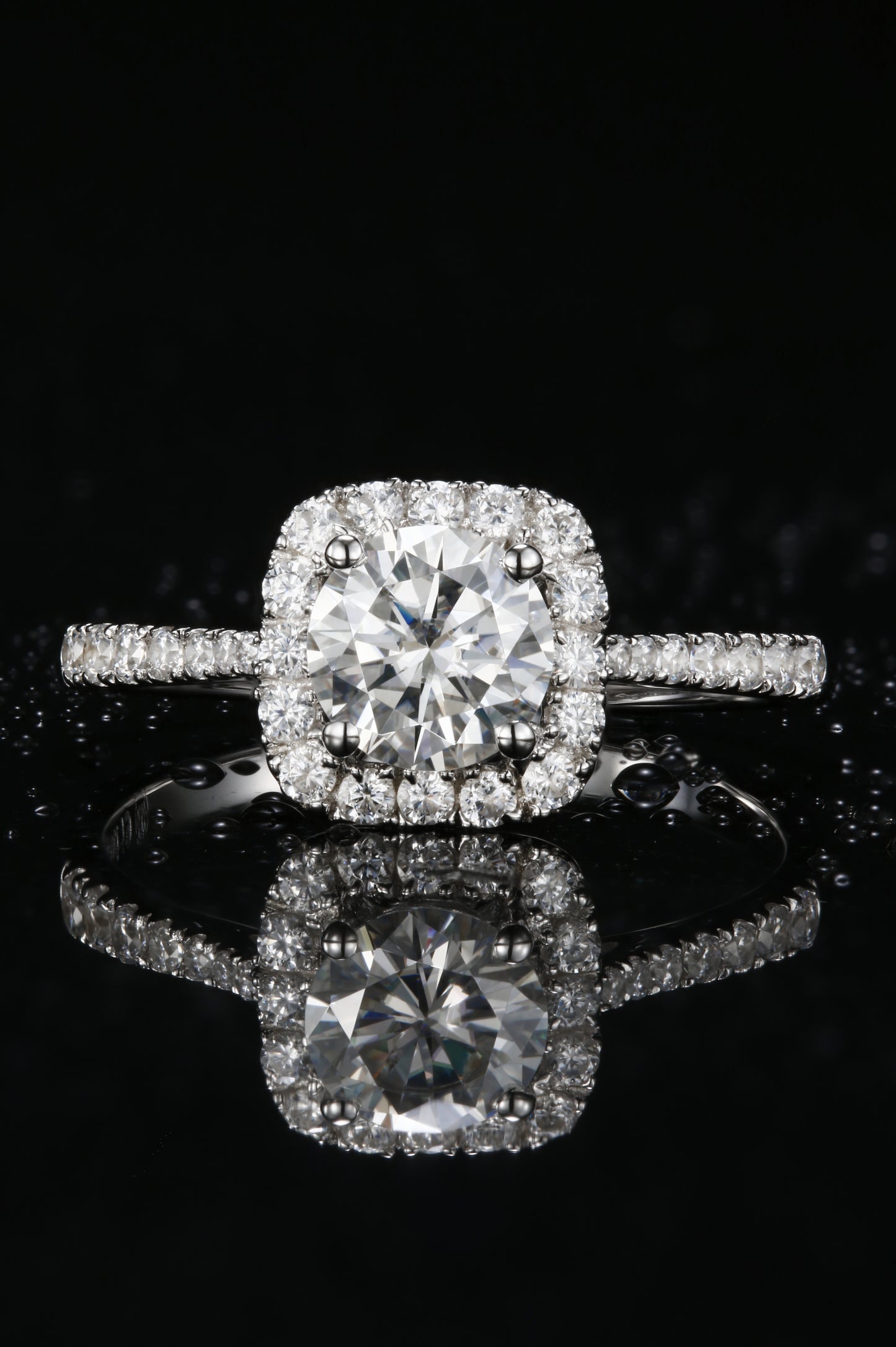 1ct Round Mossanite Women Ring | White Gold-Plated S925 Ring, Custom Available